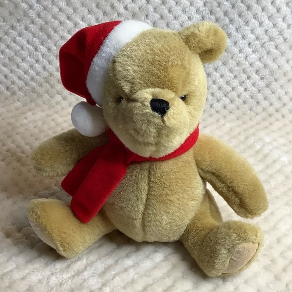 GUND DISNEY Classic Pooh Plush Bear Stuffed Animal in Scarf and Santa Hat - Picture 3 of 13